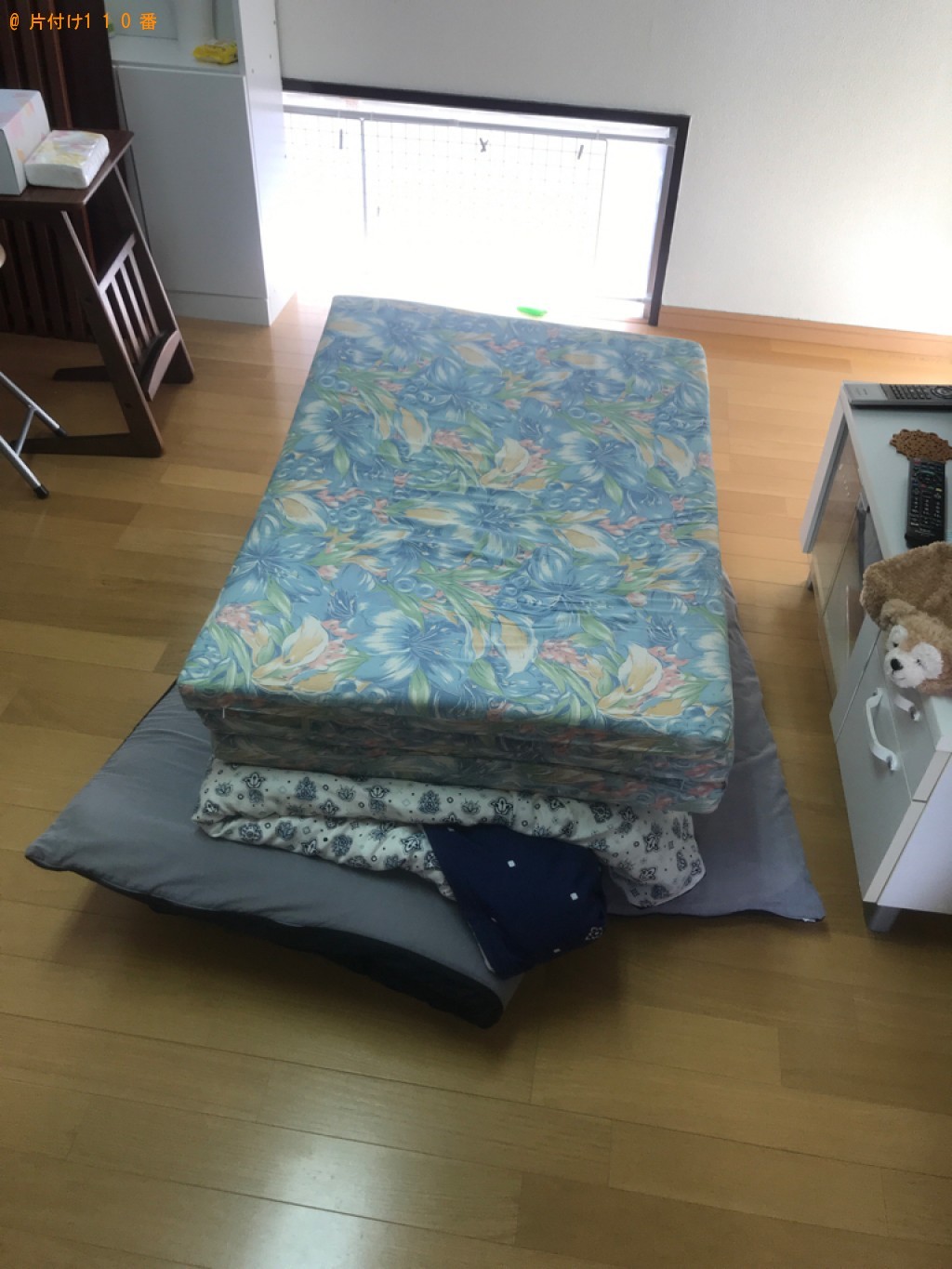【新発田市】冷蔵庫、洗濯機、マットレス付きシングルベッド等の回収